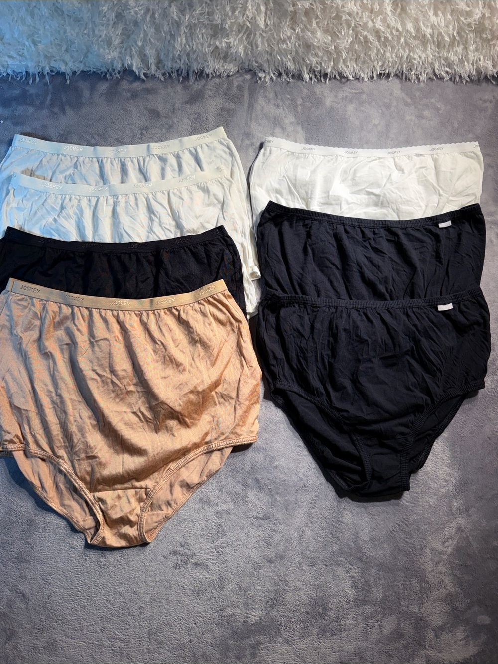 New Women’s Jockey Comfortable Cotton Briefs - White, Black & Tan